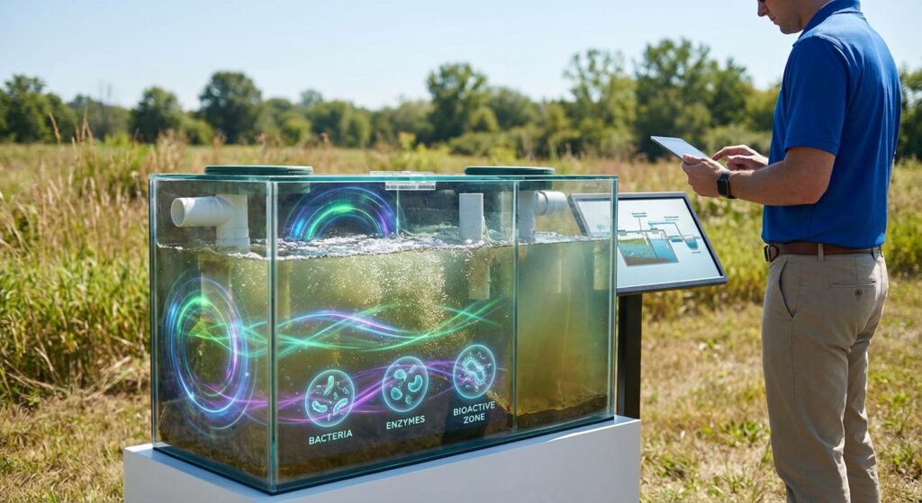 Septiko bakas su bakterijomis, ekologiškas vandens valymas