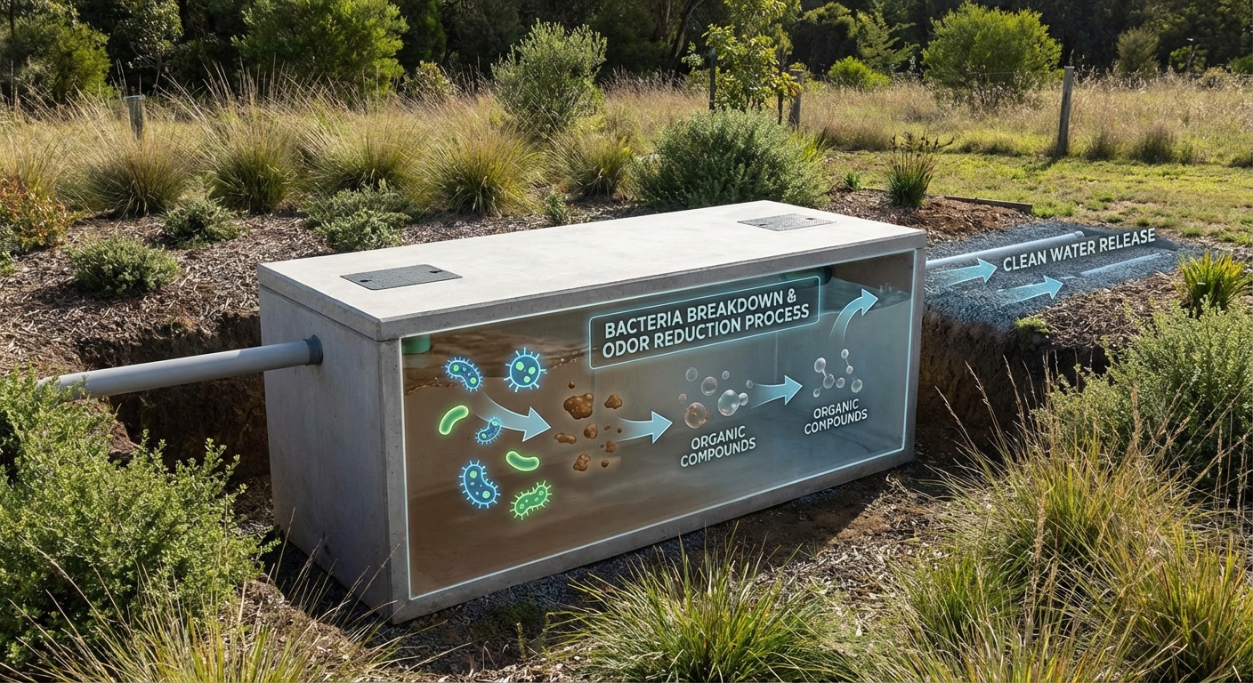 Septiko bakterijos skaido nuotekas ir mažina kvapą